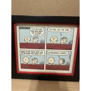 Peanuts Framed Comic – Charlie Brown & Linus ‘Outrageously Happy’ Hallmark